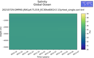 Time series of Global Ocean Salinity vs depth